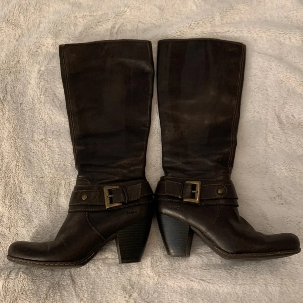 B.O.C. Brand leather boots with 2.5” heel.